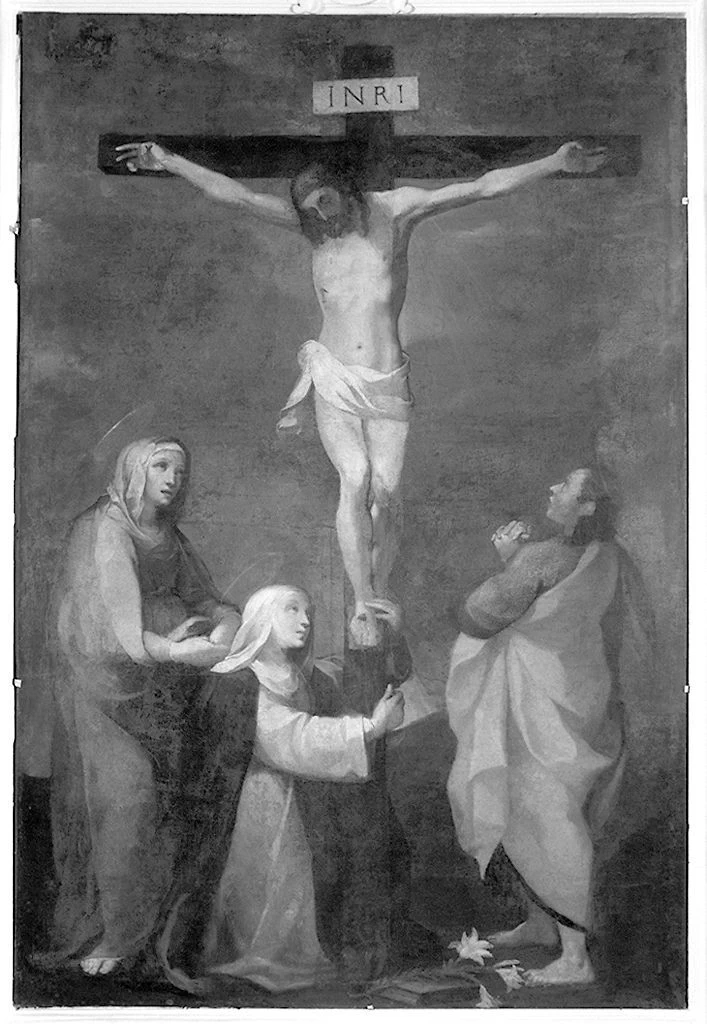 Cristo crocifisso con la Madonna, San Giovanni Evangelista e Santa Caterina da Siena - Radicofani, Siena